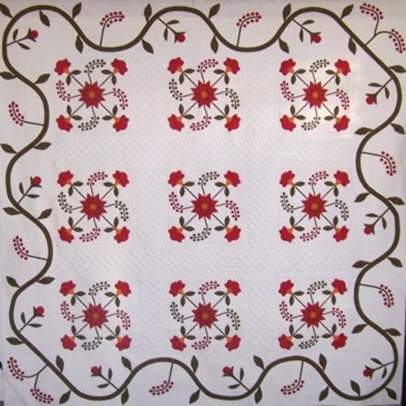 NIP Gardens of a King Traditional Primitives applique quilt pattern & templates - Picture 10 of 13